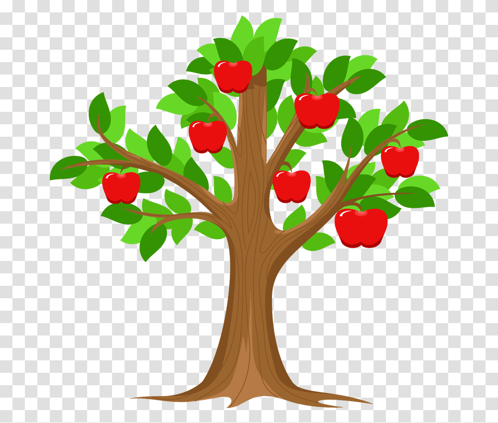 Branch Apple Id Tree Clip Art Cartoon Apple Download Apple Tree Cartoon, Plant, Leaf, Tree Trunk, Flower Transparent Png
