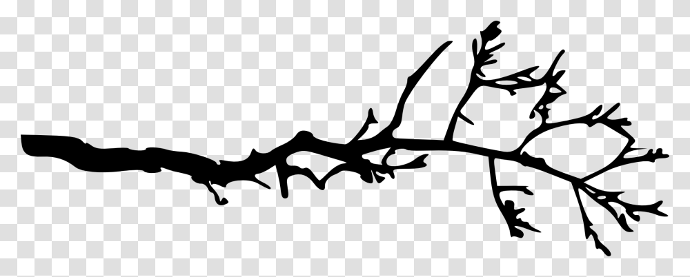 Branch Black And White Clipart, Silhouette, Stencil Transparent Png