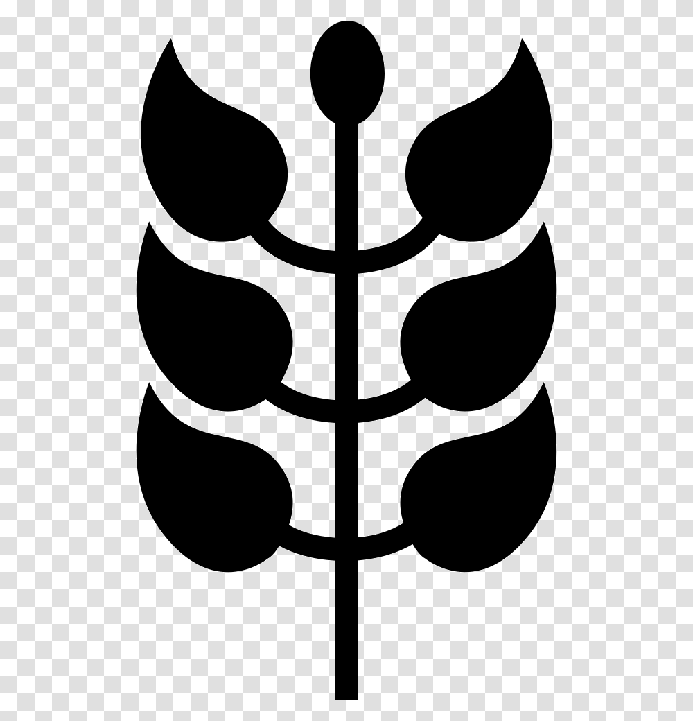Branch With Leaves Crest, Stencil, Lamp Transparent Png