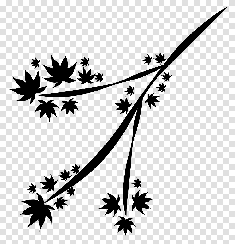 Branch With Leaves Icon, Stencil, Leaf, Plant, Bird Transparent Png