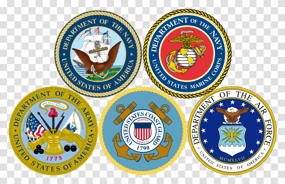 Branches Of The Us Military Forces, Logo, Trademark, Badge Transparent Png