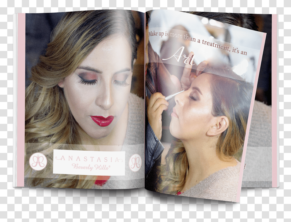 Brand Book Anastasia Beverly Hills Girl, Advertisement, Poster, Person, Collage Transparent Png