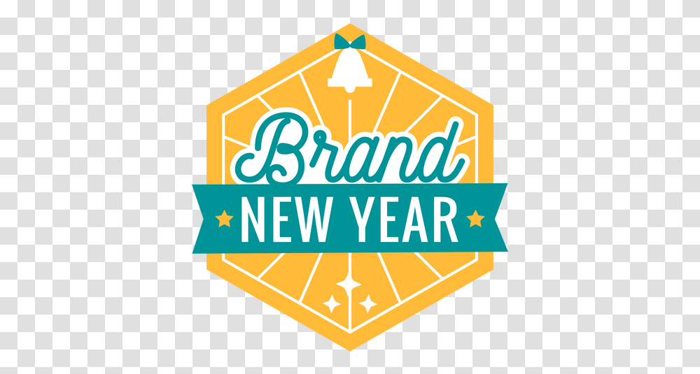 Brand New Year Badge Bell Sticker Graphic Design, Logo, Symbol, Word, Label Transparent Png