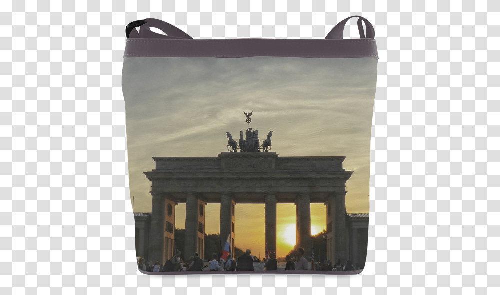 Brandenburg Gate Sunset Berlin Crossbody Bags Brandenburg Gate, Architecture, Building, Person, Monument Transparent Png