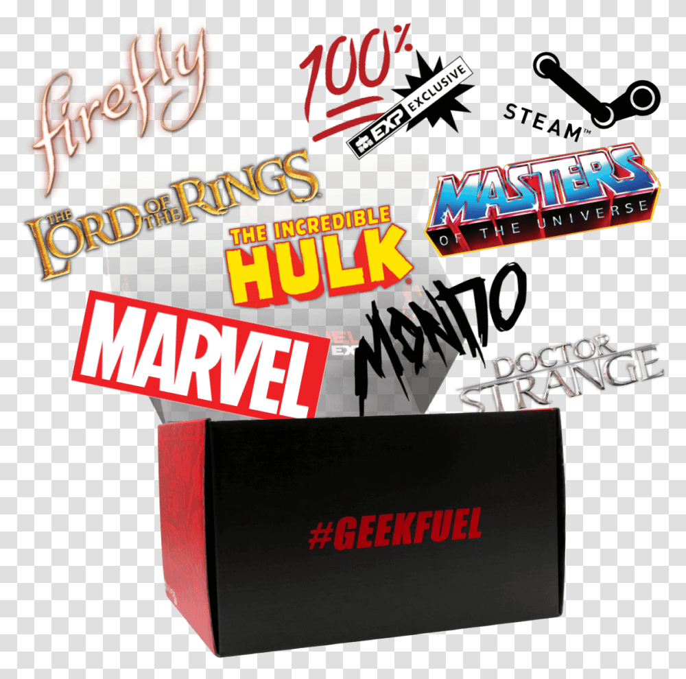 Brands Exploding Out Of Geek Fuel Box Masters Of The Universe, Alphabet, Advertisement, Poster Transparent Png