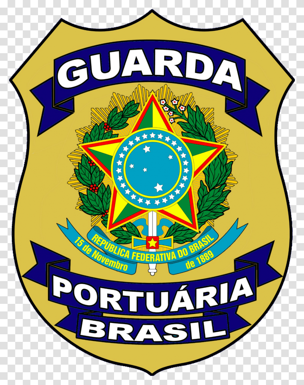 Braso Guarda Porturia Brazil Coat Of Arms, Logo, Trademark, Badge Transparent Png