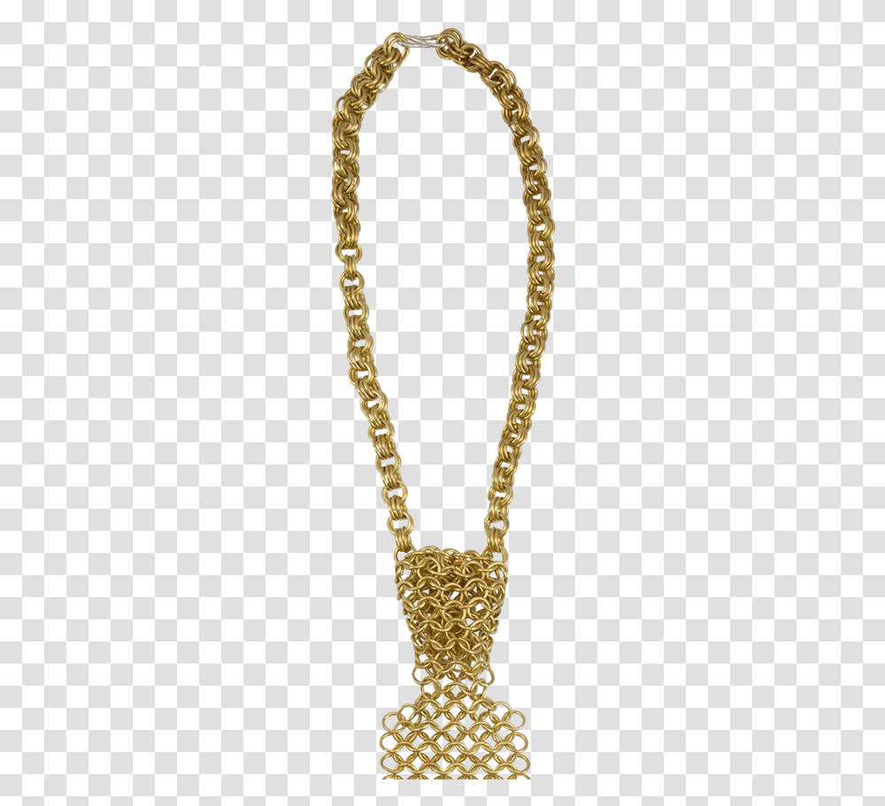 Brass Chainmail Tie Chain, Necklace, Jewelry, Accessories, Accessory Transparent Png