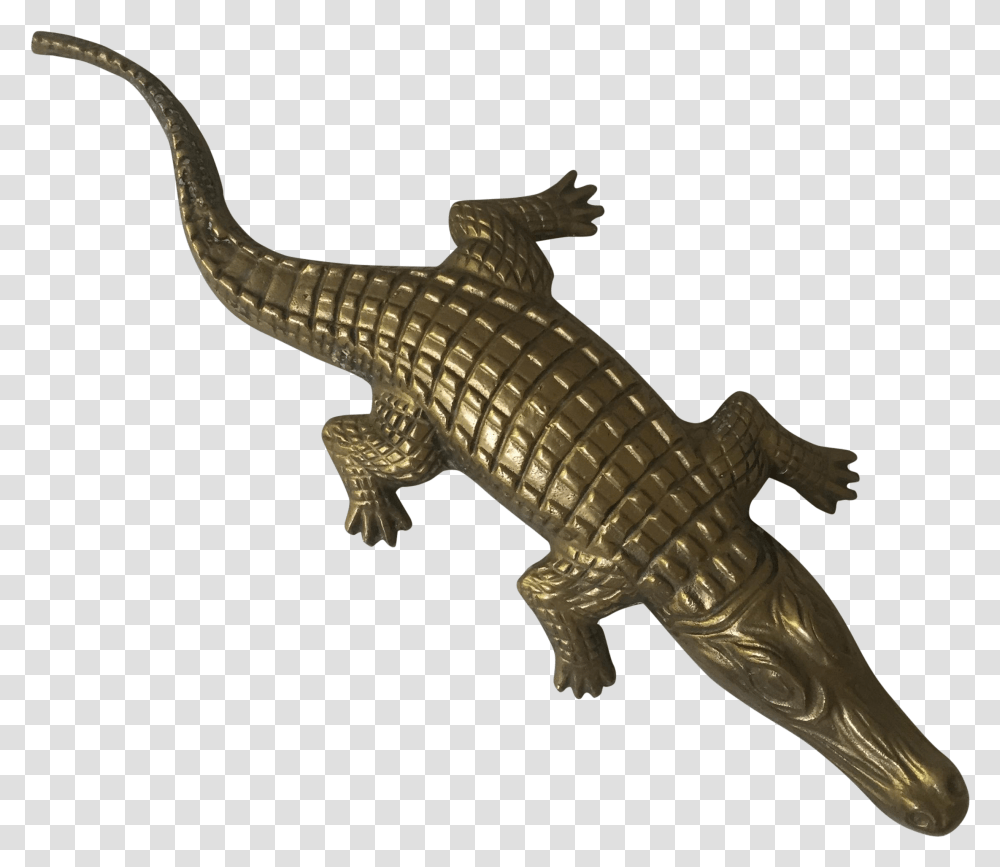 Brass Figure Alligators Nile Crocodile, Lizard, Reptile, Animal, Dinosaur Transparent Png