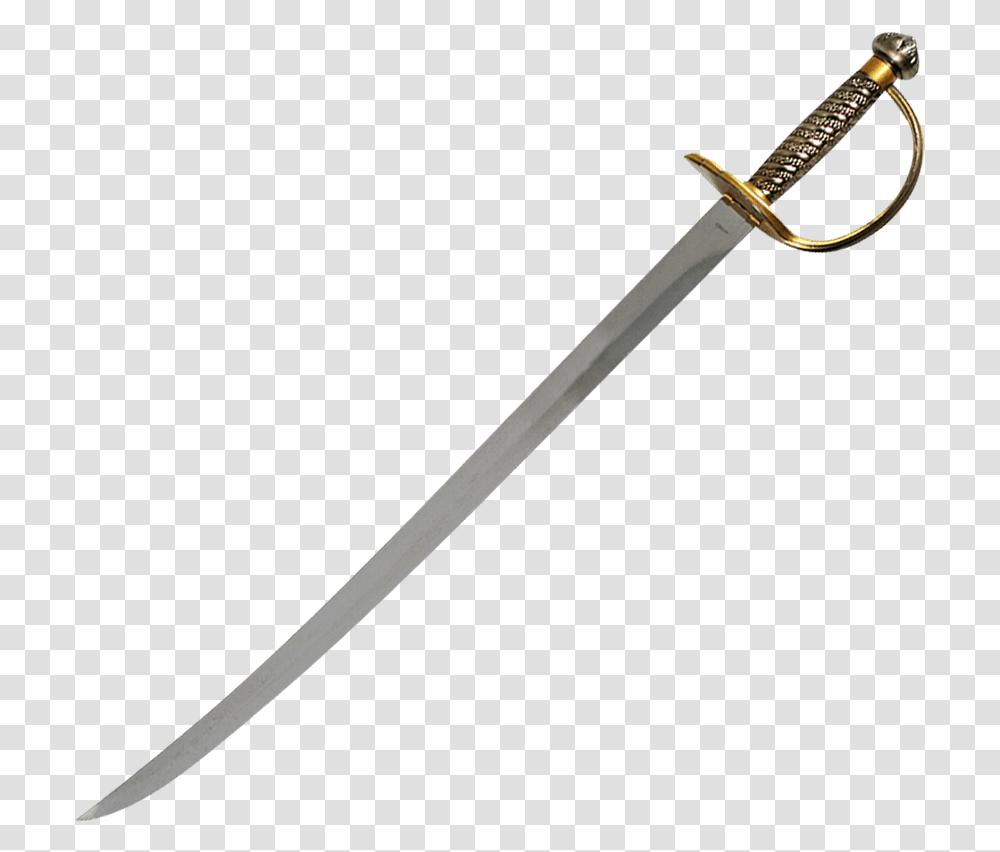 Brass Hilt Caribbean Pirate Sword Long Sword, Blade, Weapon, Weaponry Transparent Png