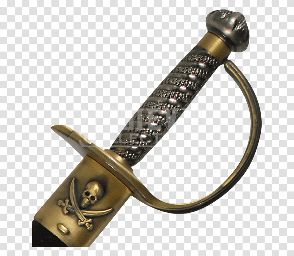 Brass Hilt Caribbean Pirate Sword Pirate Sword Handle, Weapon, Weaponry, Blade, Knife Transparent Png