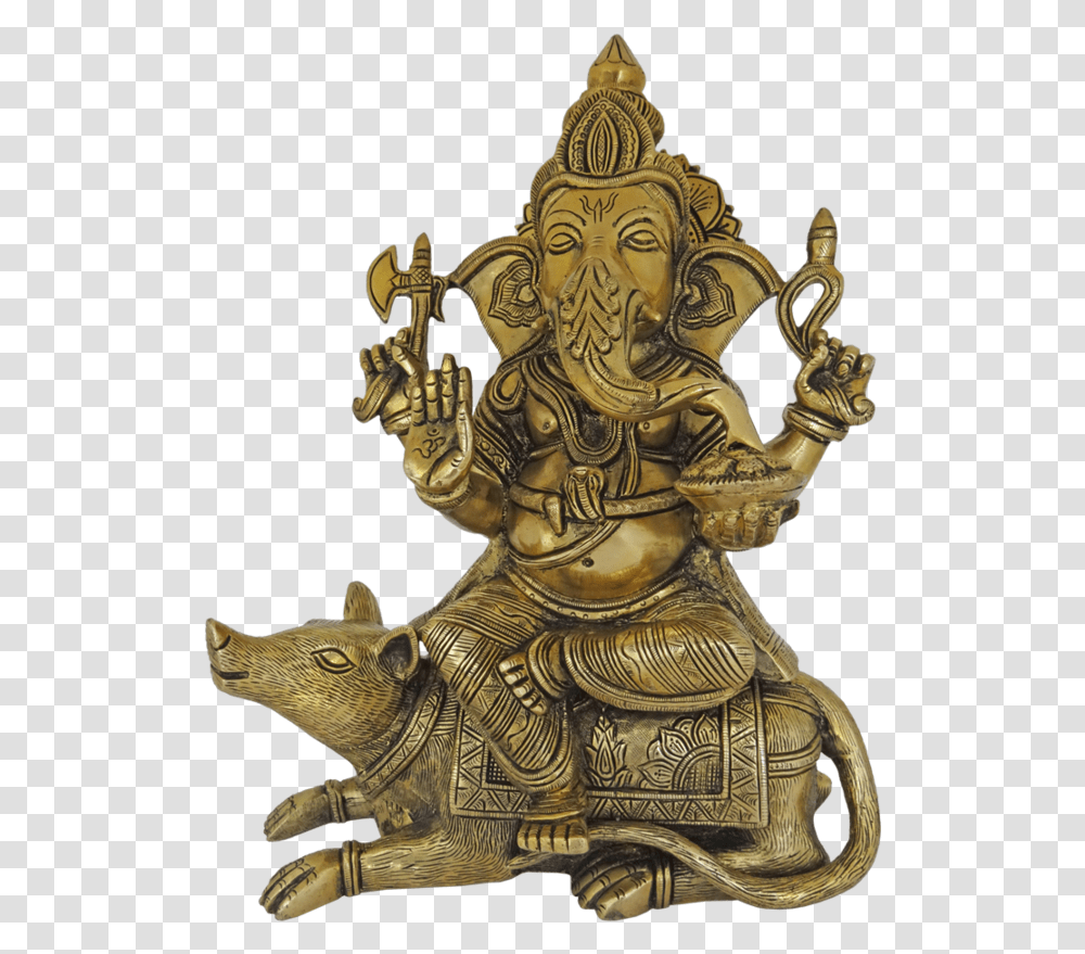 Brass Idampuri Vinayagar Sitting On Mouse Statue 5 Carving, Bronze, Cross, Worship Transparent Png