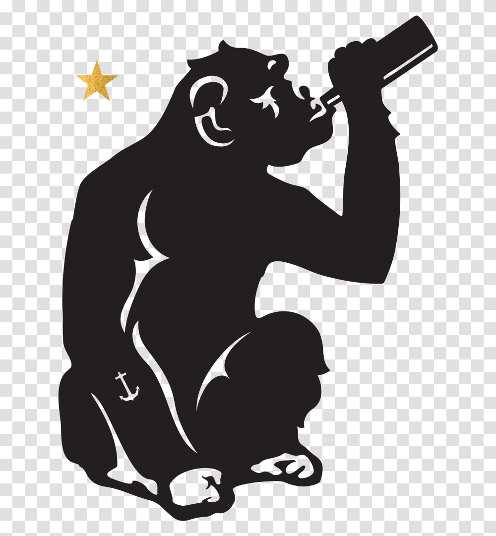 Brass Monkey Monkey Drinking Silhouette, Leaf, Plant, Person, Human Transparent Png
