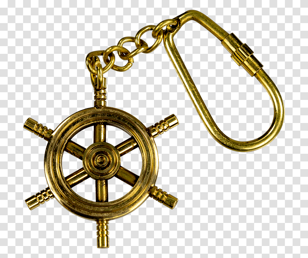 Brass Ship Wheel Keychain Brass, Gold, Steering Wheel, Brass Section, Musical Instrument Transparent Png