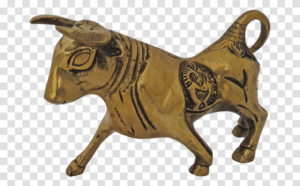 Brass Spanish Fighting Bull Statue 7 X 4 Inch Vgo Bull, Animal, Figurine, Sculpture Transparent Png