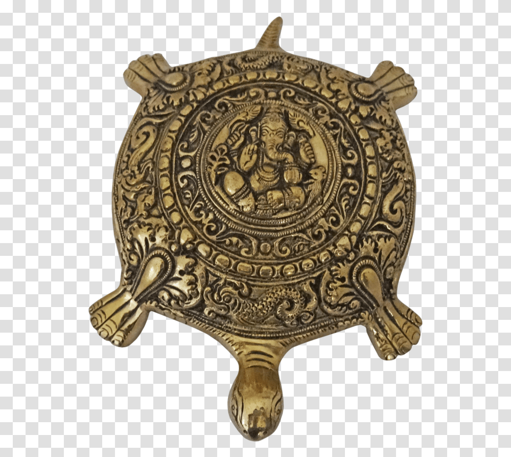 Brass Well Designed Vastu Turtle With Ganesha Showpiece Tortoise, Bronze, Logo, Trademark Transparent Png