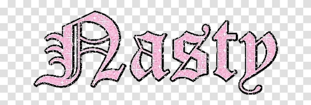 Brat Nasty Pink Glitter Calligraphy, Alphabet, Number Transparent Png