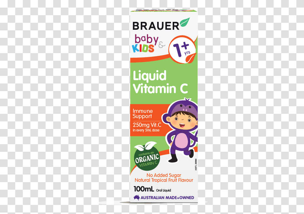 Brauer Baby Amp Kids Liquid Vitamin C Brauer Baby Amp Kids Liquid Vitamin C, Label, Advertisement, Poster Transparent Png