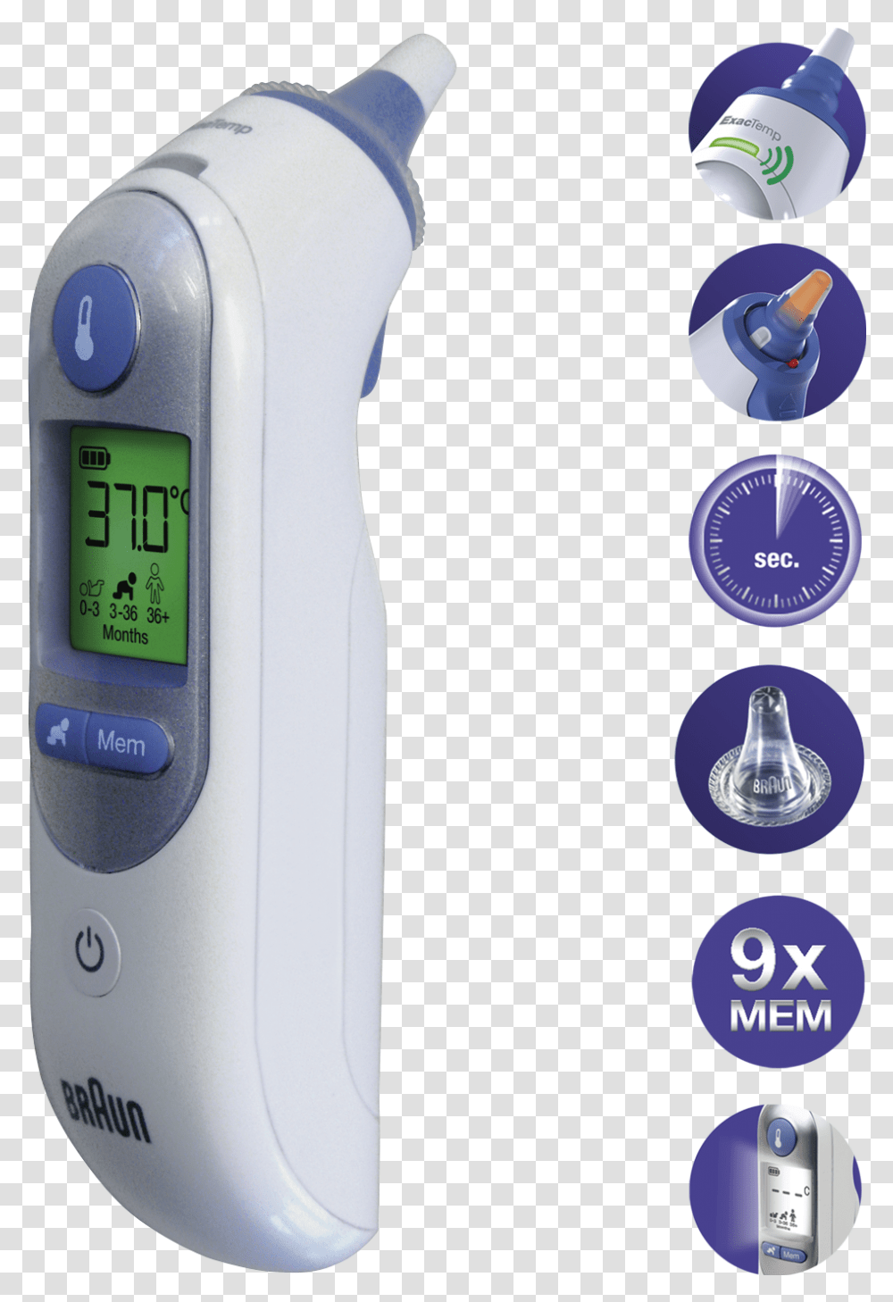 Braun Ear Thermometer Thermoscan 7 Thermoscan 7 Braun, Clock Tower, Machine, Wristwatch, Blow Dryer Transparent Png