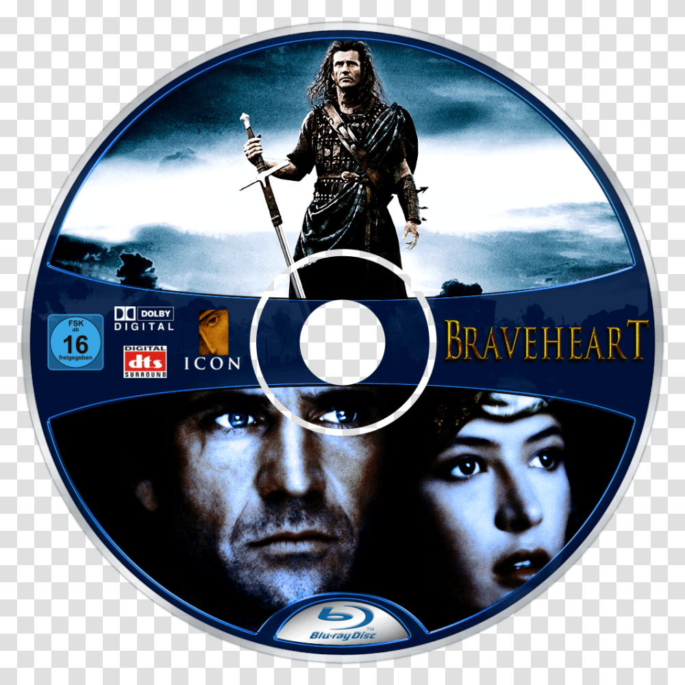 Brave Heart Blu Ray Label, Disk, Person, Human, Dvd Transparent Png
