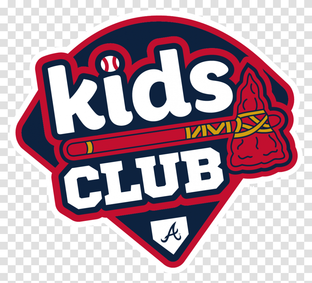 Braves Kids Club Atlanta Braves, Label, Text, Logo, Symbol Transparent Png