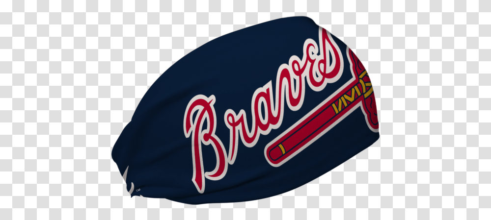 Braves Wordmark Navy Cooling Headband Language, Logo, Symbol, Trademark, Beverage Transparent Png