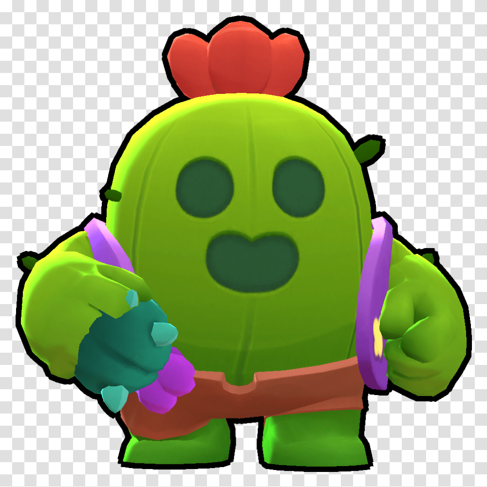 Brawl Stars Old Spike, Toy, Hand, Green Transparent Png