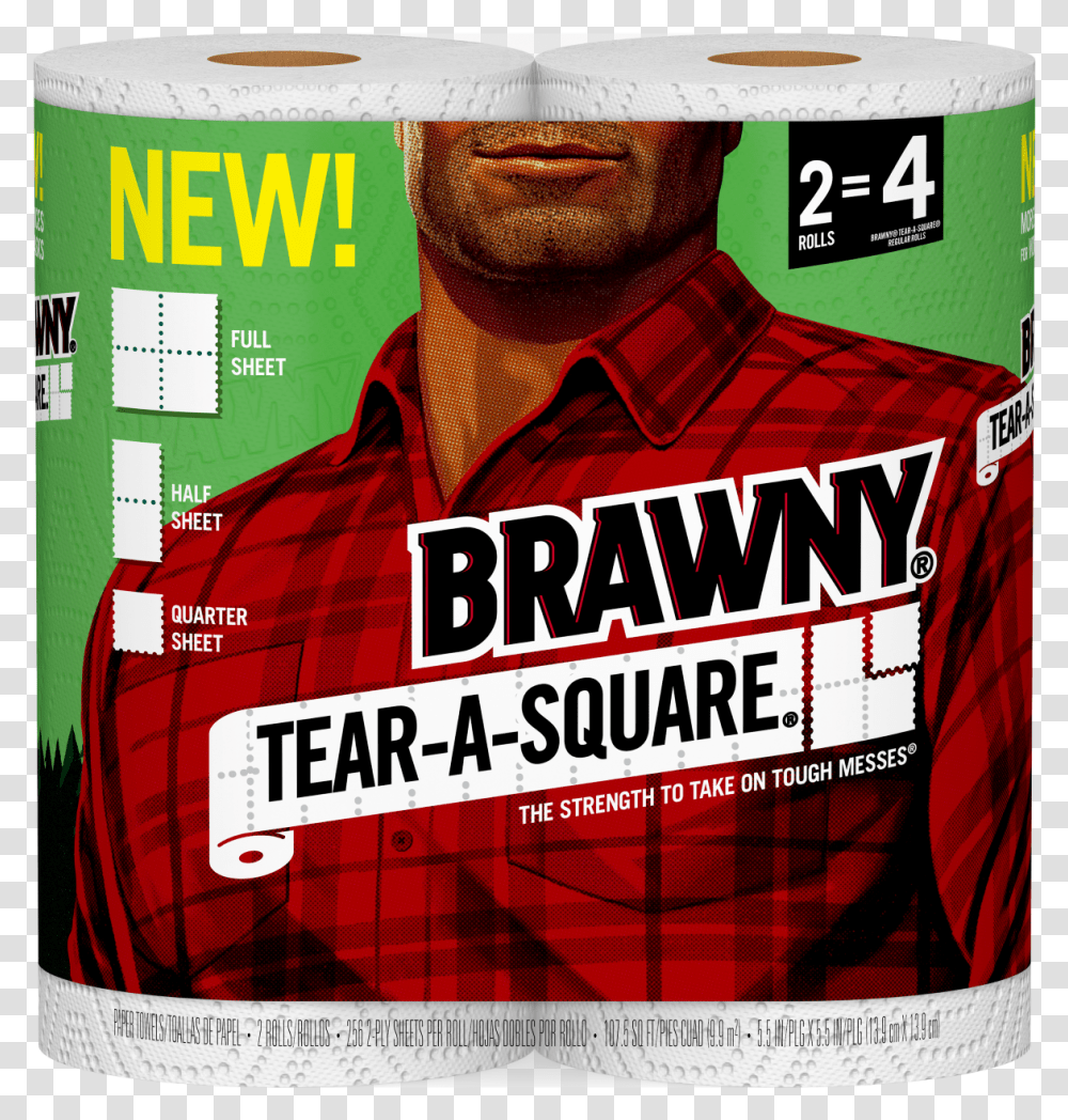 Brawny Tear A Square, Poster, Advertisement, Flyer, Paper Transparent Png