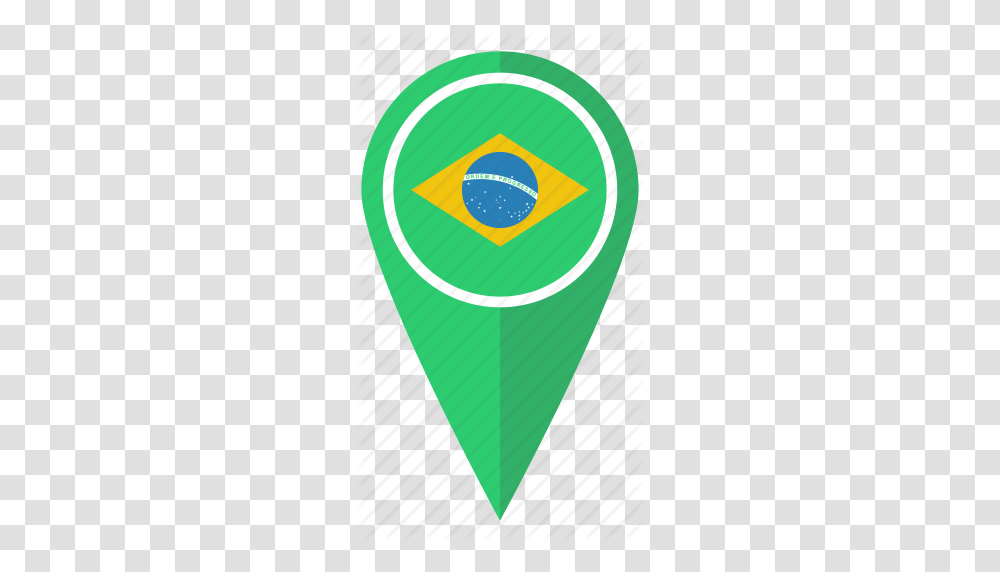Brazil Country Flag Location Map Pin Pointer Icon, Field, Rug, Label Transparent Png