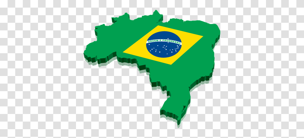 Brazil Flag In Map Image Brazil Flag, Paper, Green, Symbol, Art Transparent Png