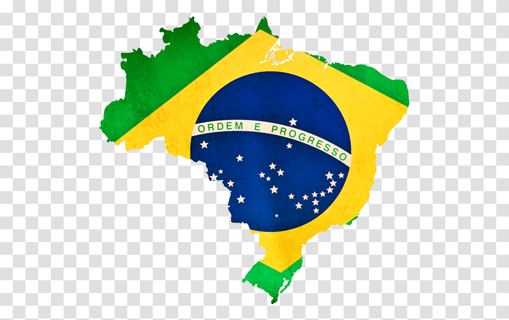 Brazil Flag In Shape Of Country, Plot, Diagram, Map Transparent Png