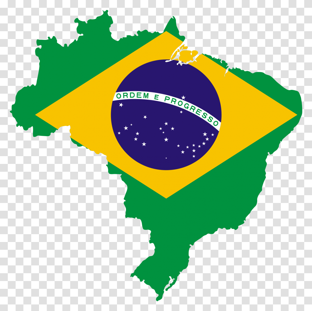 Brazil Flag Map, Plot, Plan, Diagram, Recycling Symbol Transparent Png