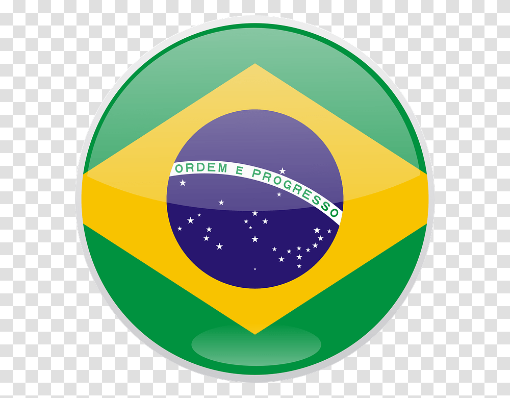 Brazil Flag Round Button Glossy Flag Of Brazil, Sphere, Logo, Trademark Transparent Png