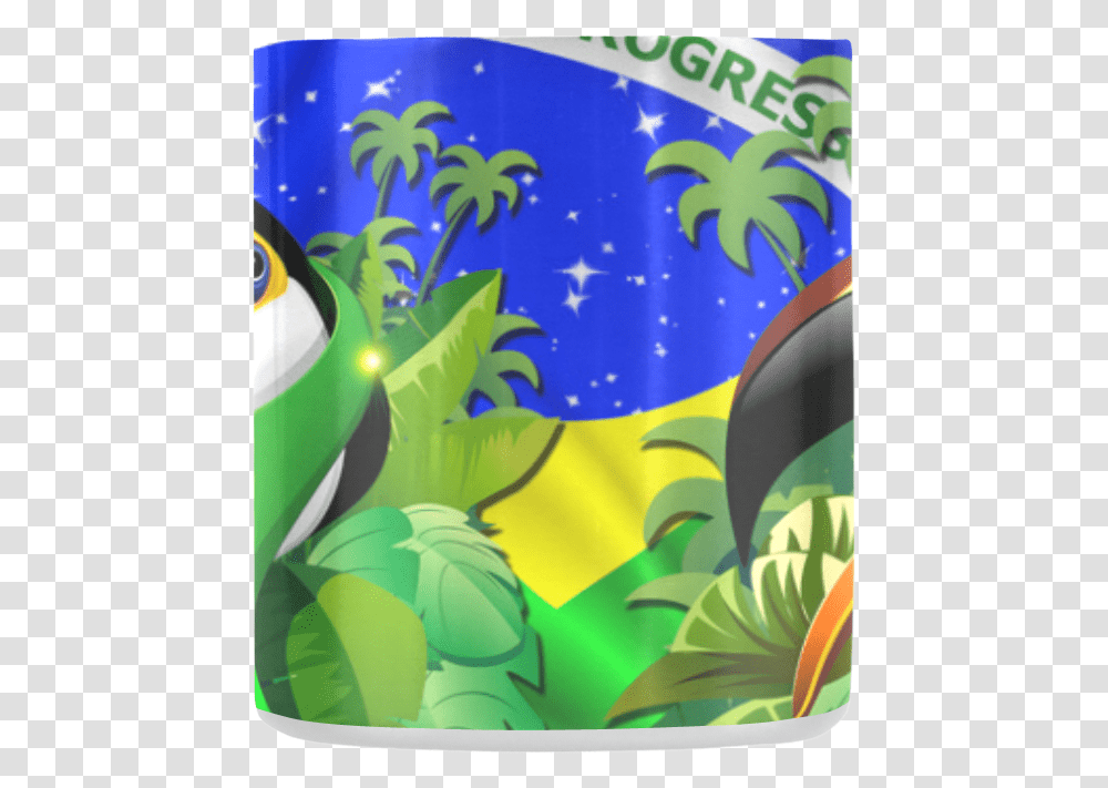 Brazil Flag With Toco Toucan Classic Insulated Mug Graphic Design, Floral Design, Pattern Transparent Png