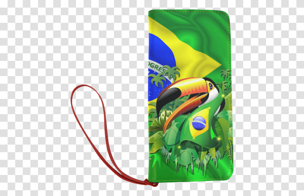 Brazil Flag With Toco Toucan Women's Clutch Wallet Graphic Design, Animal, Bird, Kiwi Bird Transparent Png