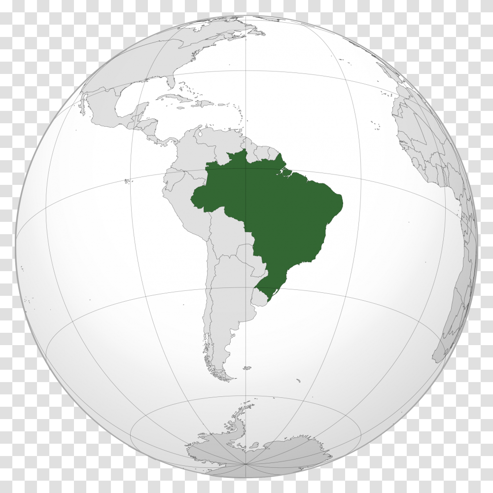Brazil Map Brazil Map In Globe, Soccer Ball, Football, Team Sport, Sports Transparent Png