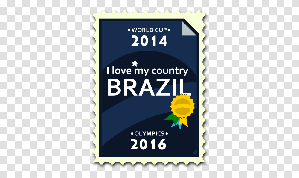 Brazil Olympics And World Cup Postal Stamp Vector Image Postage Stamp, Poster, Advertisement Transparent Png