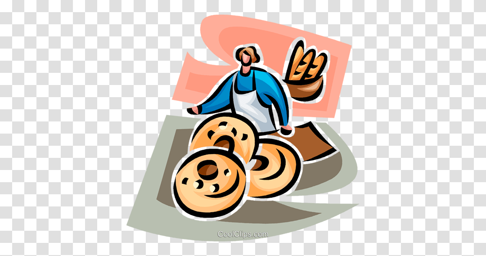 Bread Bagel Baker Royalty Free Vector Clip Art Illustration, Kart, Vehicle, Transportation, Label Transparent Png