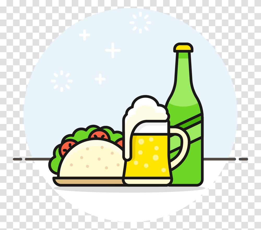 Bread, Bottle, Beverage, Alcohol, Lunch Transparent Png