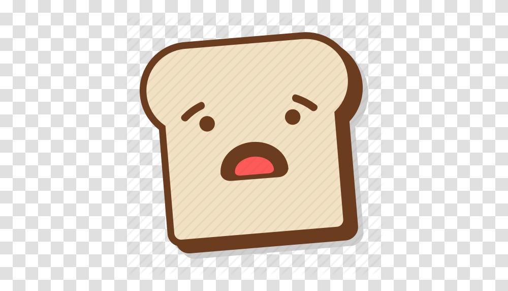 Bread Breakfast Emoji Shocked Slice Surprised Toast Icon, Food, French Toast, Sweets, Confectionery Transparent Png