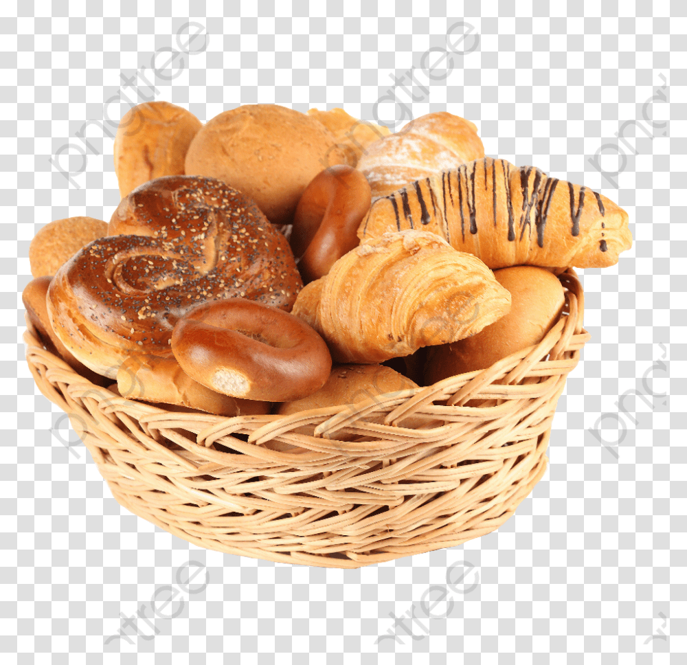 Bread Clipart Basket Of Bread, Fungus, Food, Bun, Croissant Transparent Png