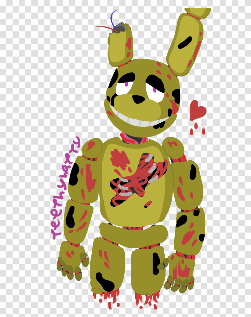 Bread Drawing Stylized Springtrap Fnaf Clipart, Face, Doodle, Costume Transparent Png