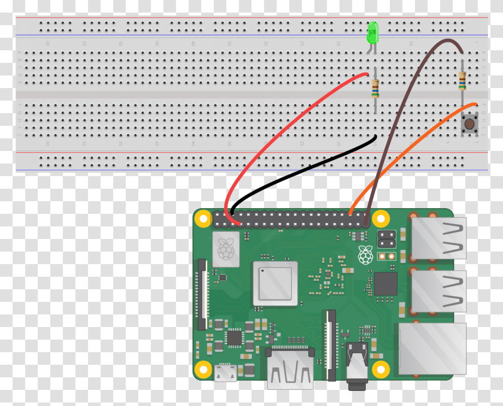 Breadboard And Raspi Raspberry Pi Connection, Electronics, Electronic Chip, Hardware, Computer Transparent Png