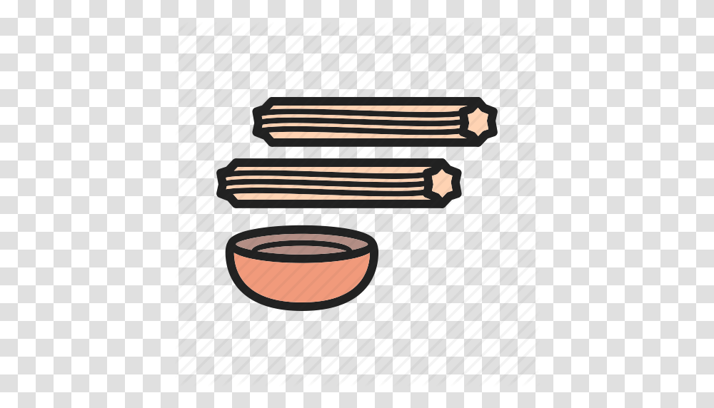 Breakfast Churros Food Pastry Snack Spanish Sweet Icon, Bowl, Soup Bowl, Meal Transparent Png