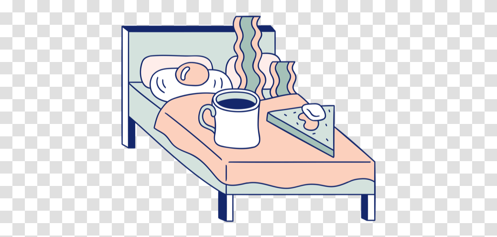 Breakfast In Bed Cartoon, Furniture, Table, Tabletop, Coffee Table Transparent Png