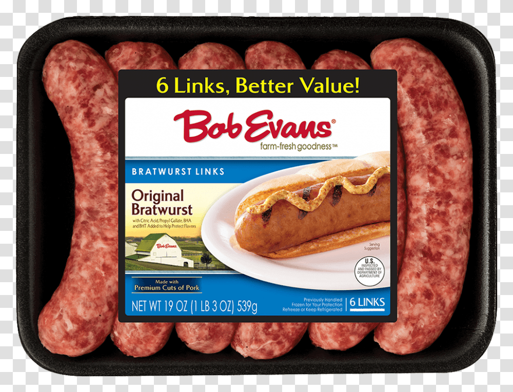 Breakfast Sausage Bob Evans Sausage 19 Oz, Pork, Food, Hot Dog, Burger Transparent Png