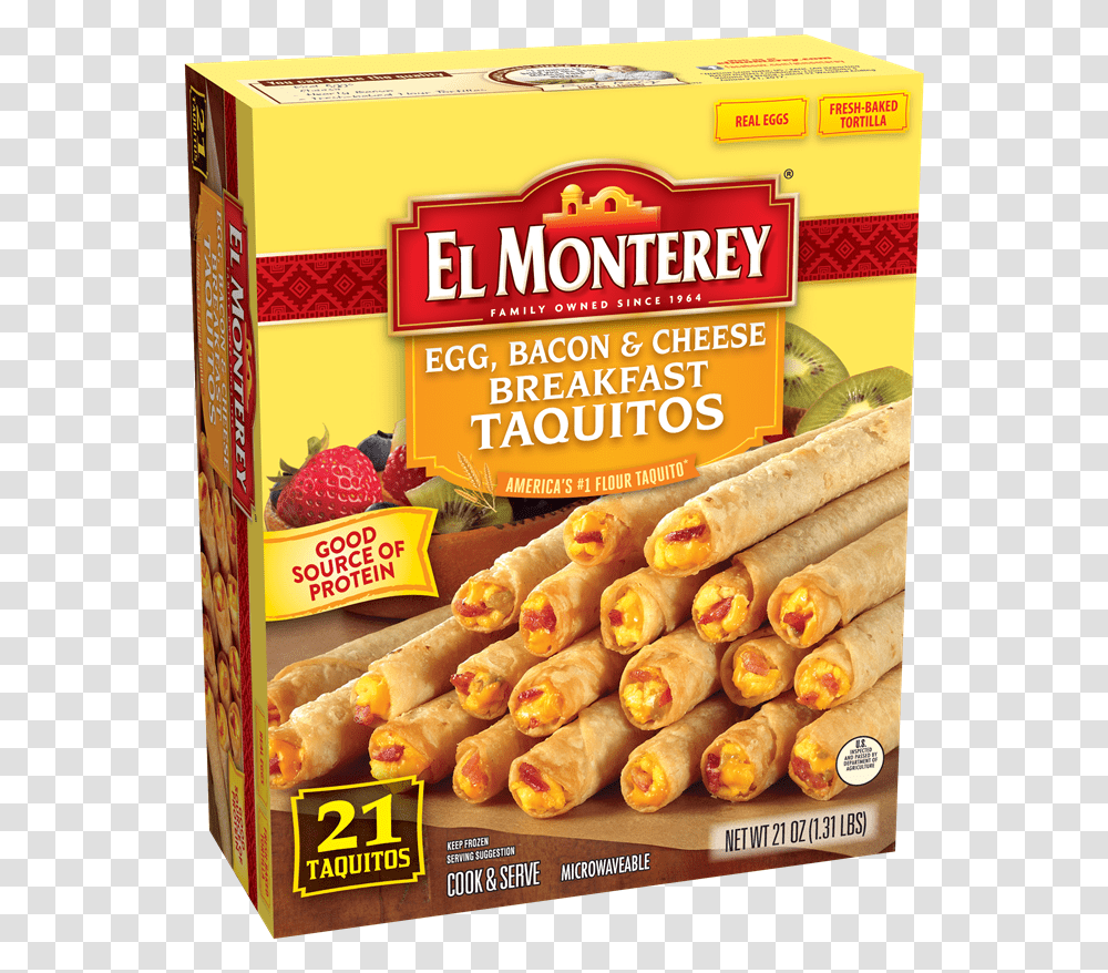 Breakfast Taquitos With Egg Bacon Amp Cheese, Food, Snack, Plant, Hot Dog Transparent Png