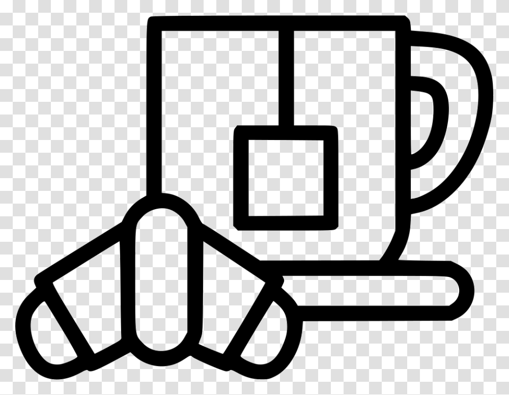 Breakfast Tea And Croissant, Coffee Cup Transparent Png