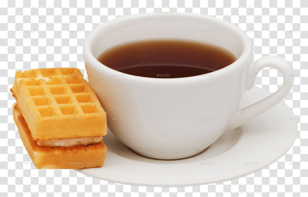 Breakfast Tea, Milk, Beverage, Drink, Waffle Transparent Png