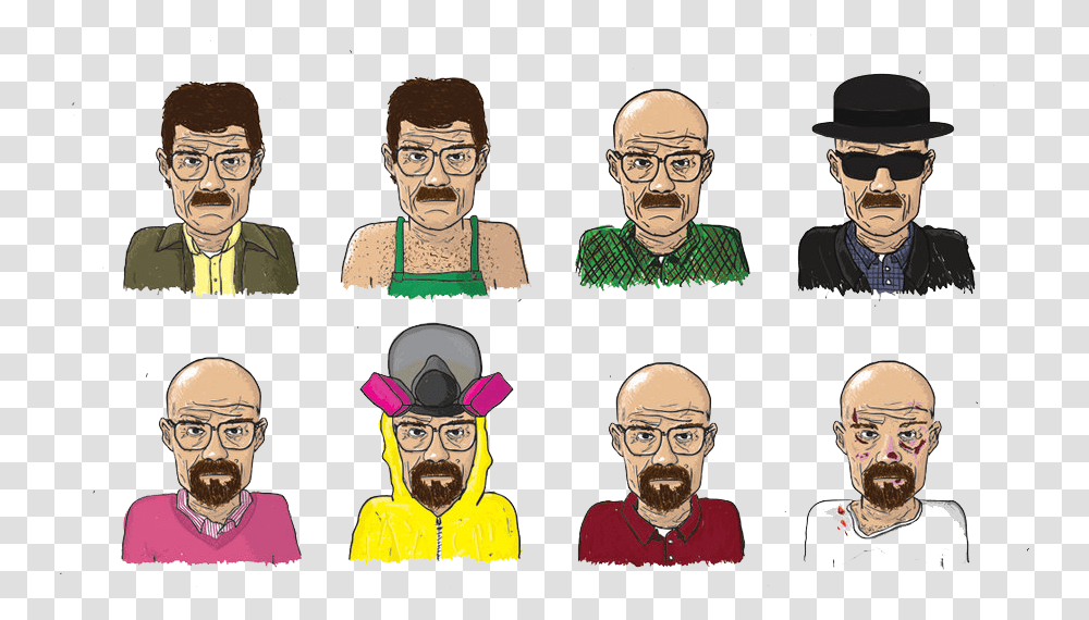 Breaking Bad Walter Evolution, Head, Person, Face, Hat Transparent Png