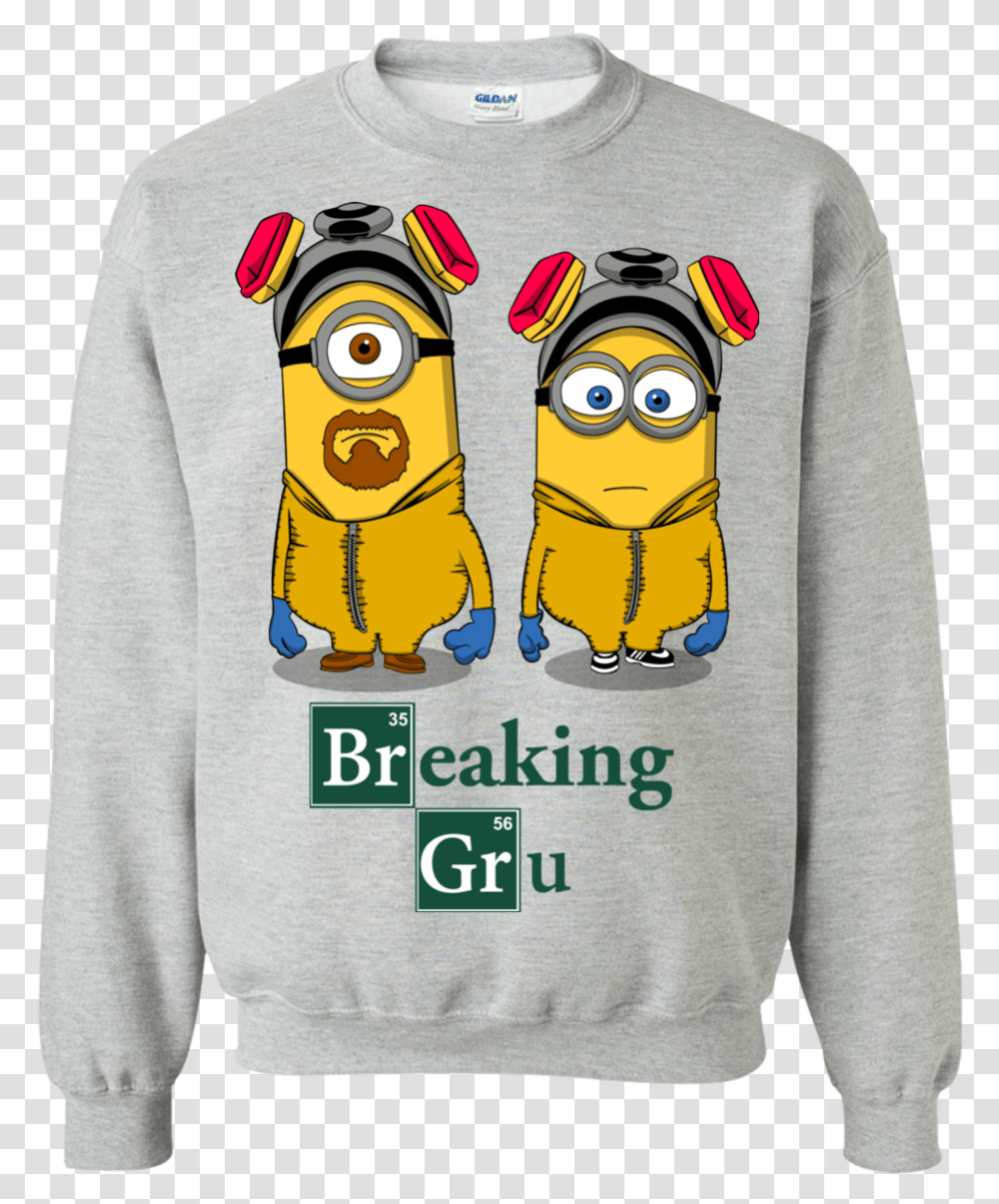 Breaking Gru Crewneck Sweatshirt Sweater, Apparel, Hoodie, Sleeve Transparent Png
